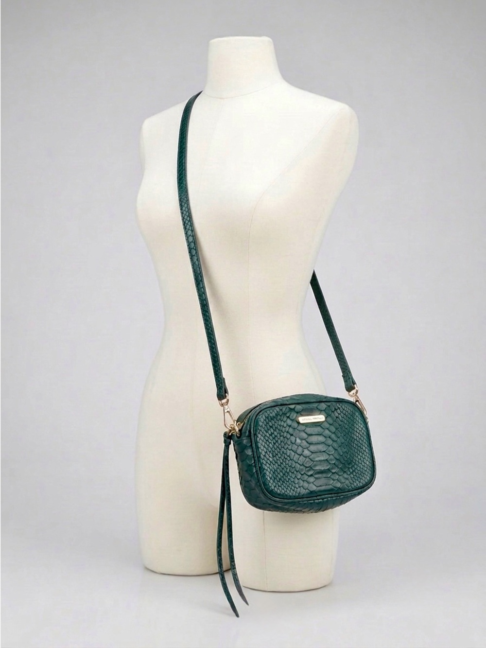 Rebecca Minkoff Emerald Green Snake-Embossed Crossbody